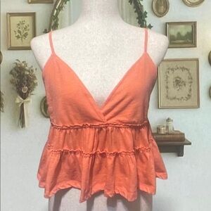 Sonoma Orange Tiered Ruffle Spaghetti Strap Camisole